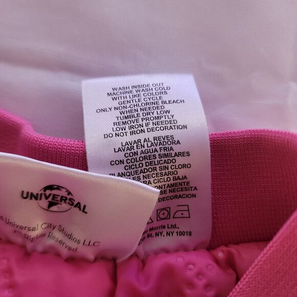 Wicked Girls Full-Zip Pink Mid-weight Ruched Bomber Jacket 10/12 L Glinda Shiz - Picture 12 of 12